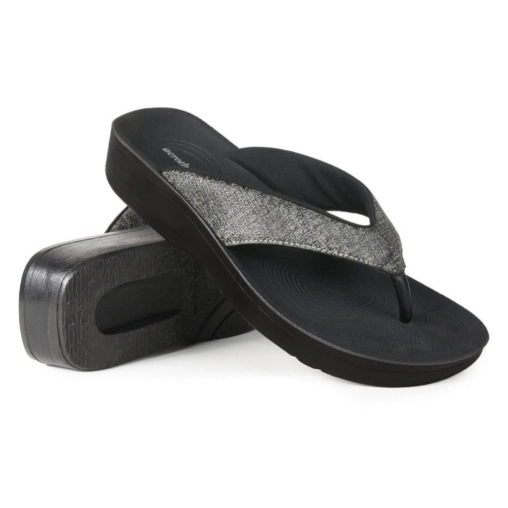 Elegant Black and Silver Women's Sandals